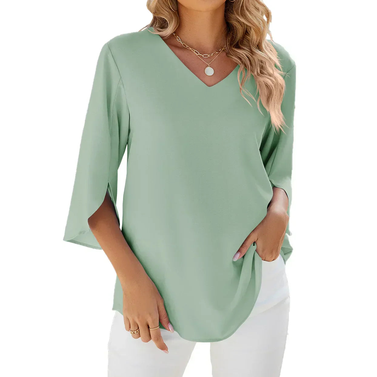 Nora™ | V-Hals Damesblouse
