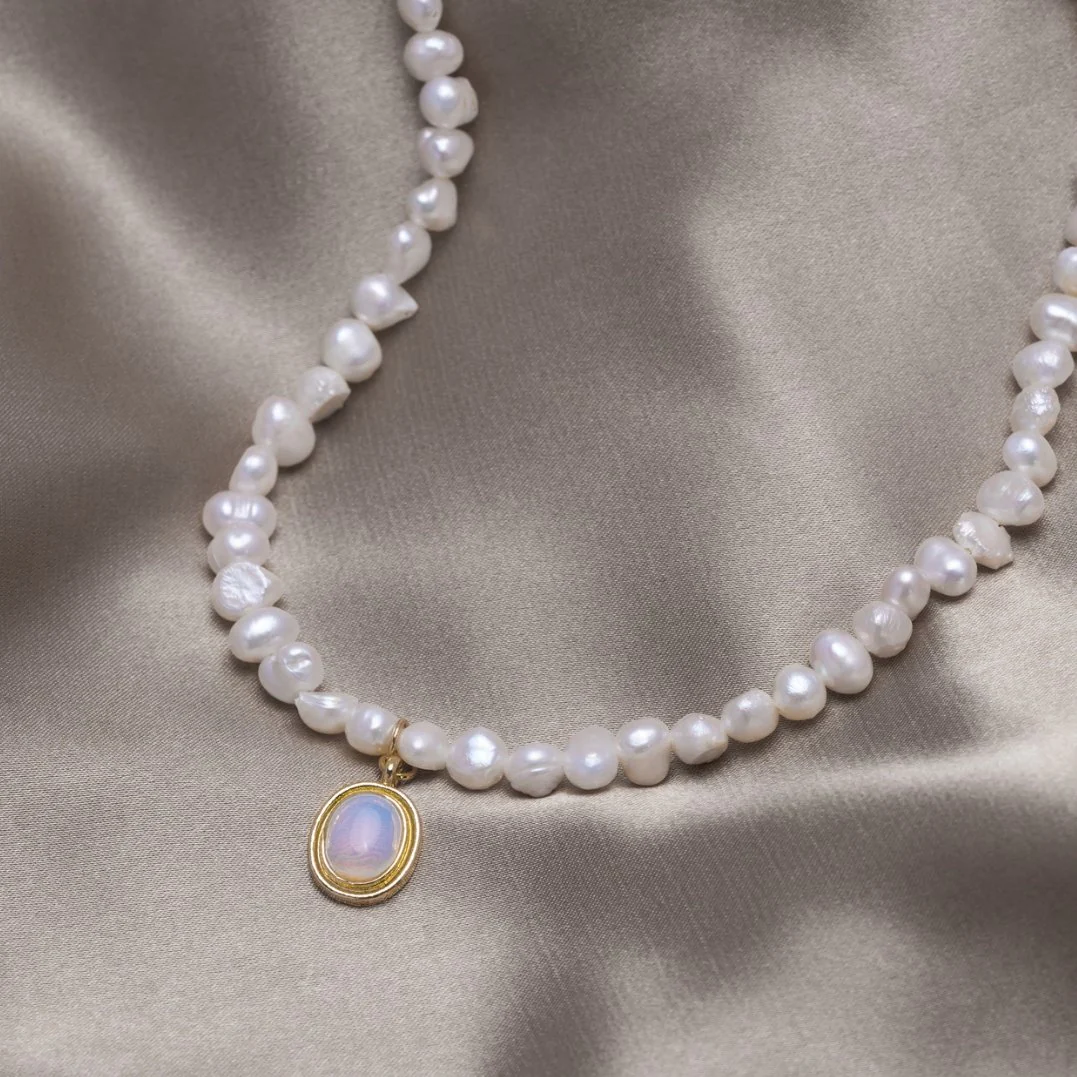 Isalie™ | Gouden Maansteen Kralenketting