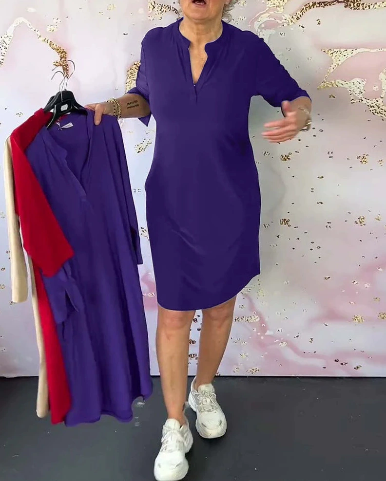 Fleur | Comfortabele V-Hals Jurk