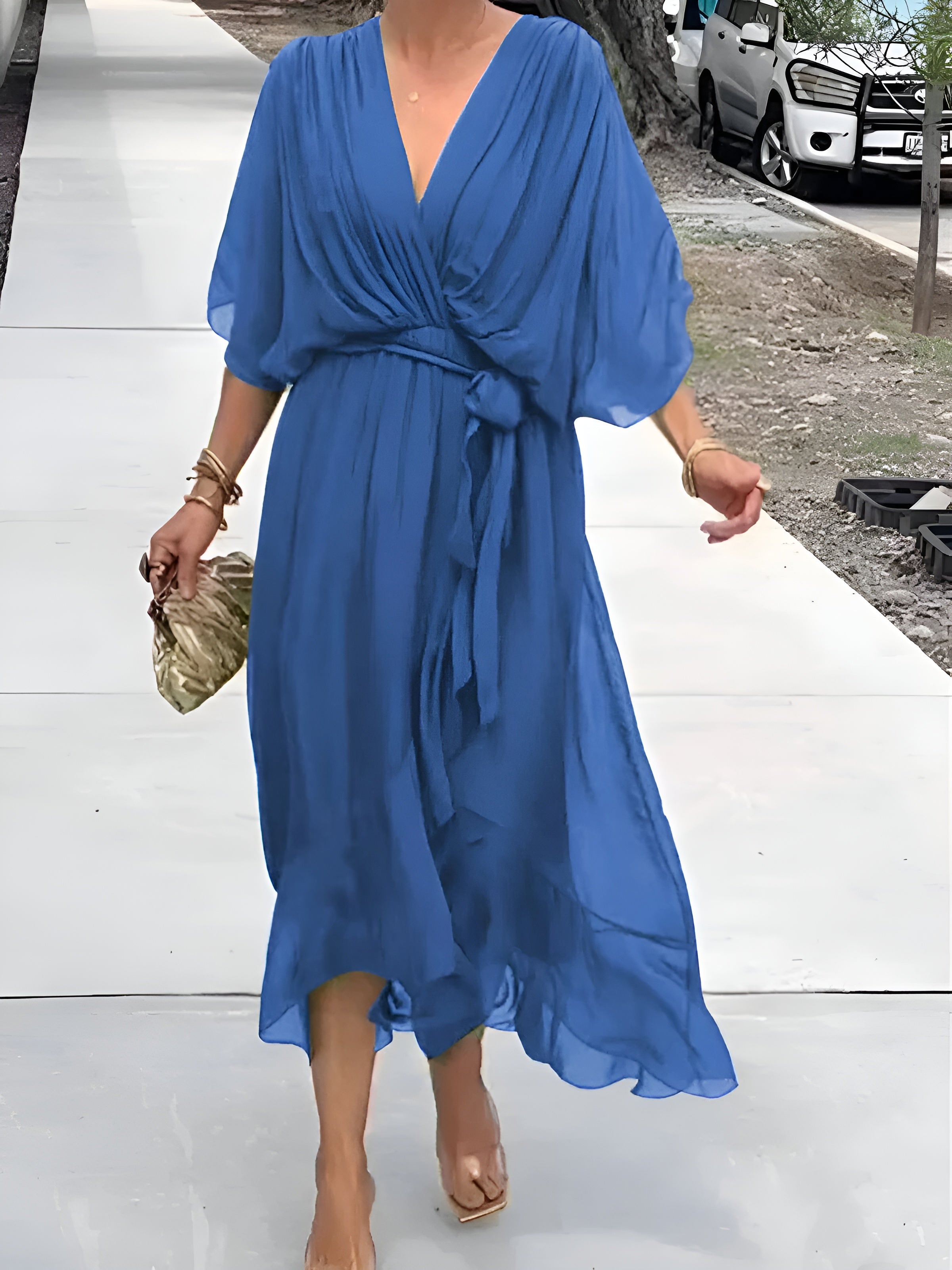 Fleur™ | Chiffon V-hals Jurk