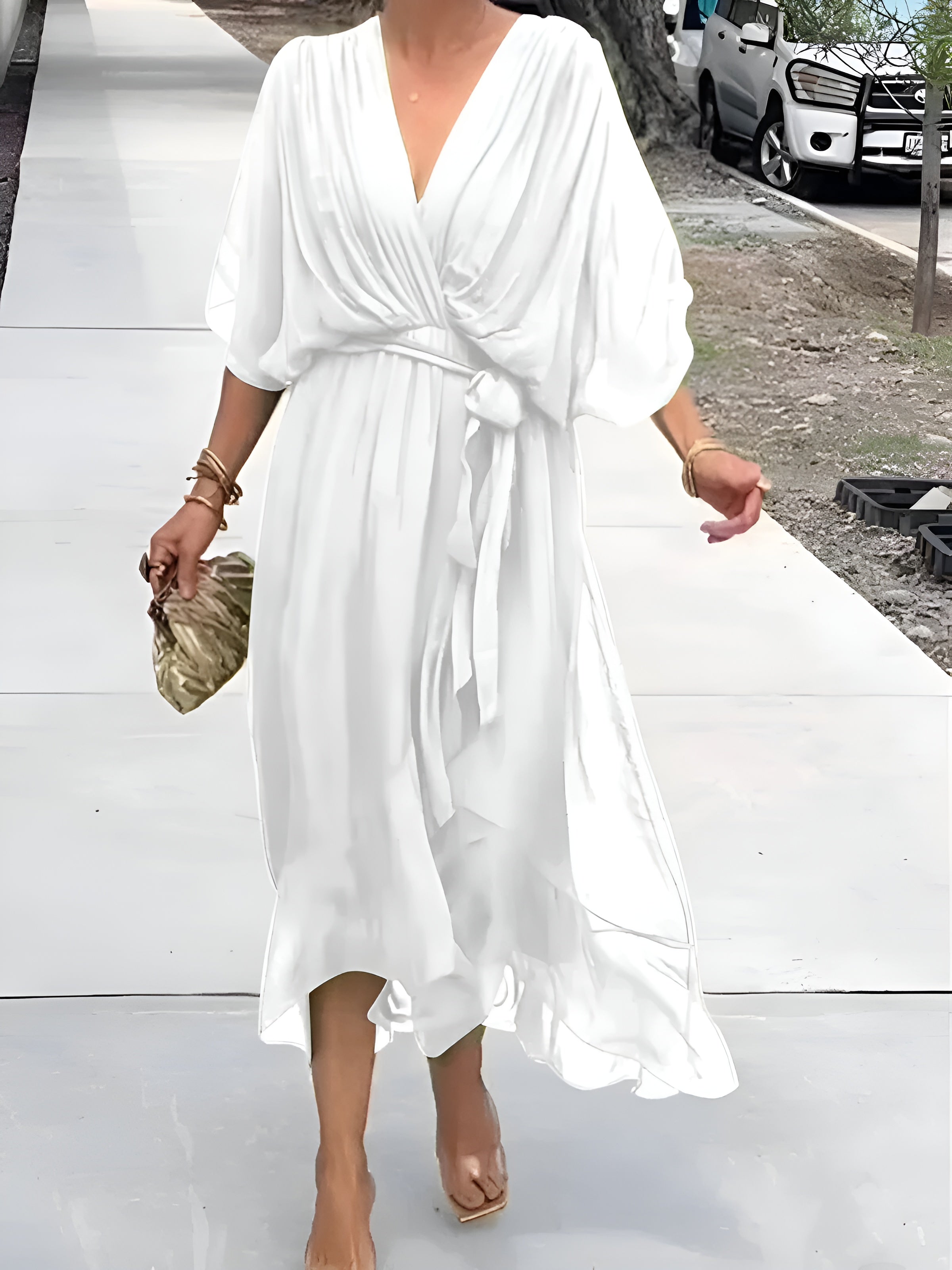 Fleur™ | Chiffon V-hals Jurk