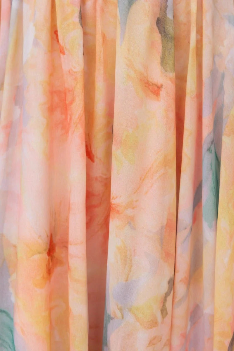 Wietske | Maxi-jurk met Aquarelprint