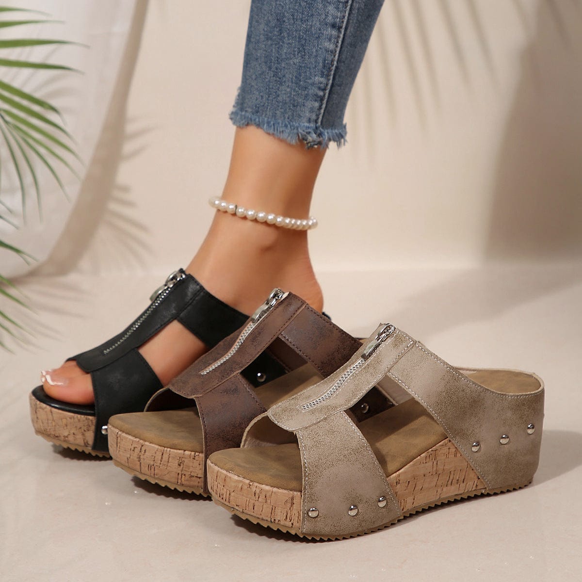 Sarah | Zip-Up Orthopedische Sandalen