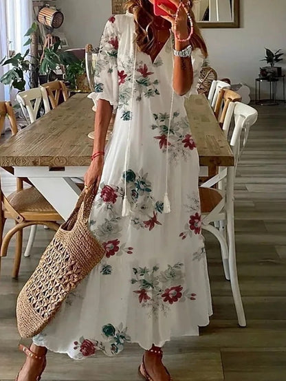 Gretha | Boho Jurk met Buikbedekking