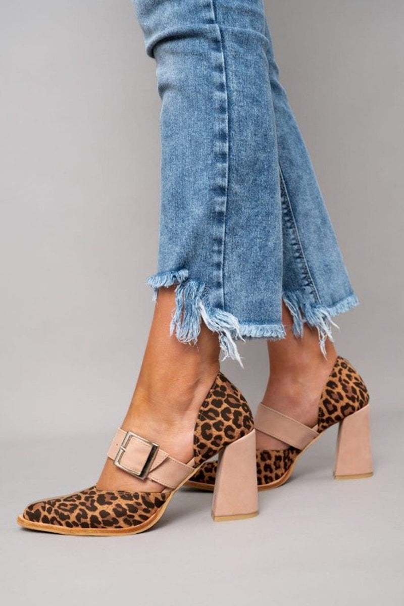 Liora™ | Suède Panterprint Sandalen