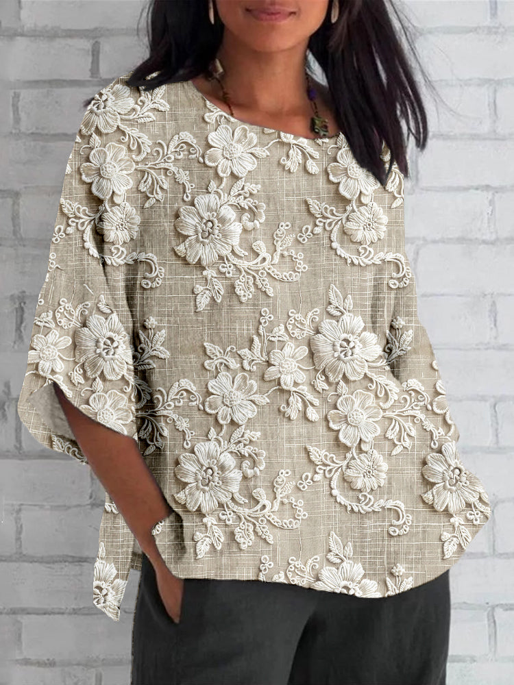 Saskia™ | Vintage Geprinte Top