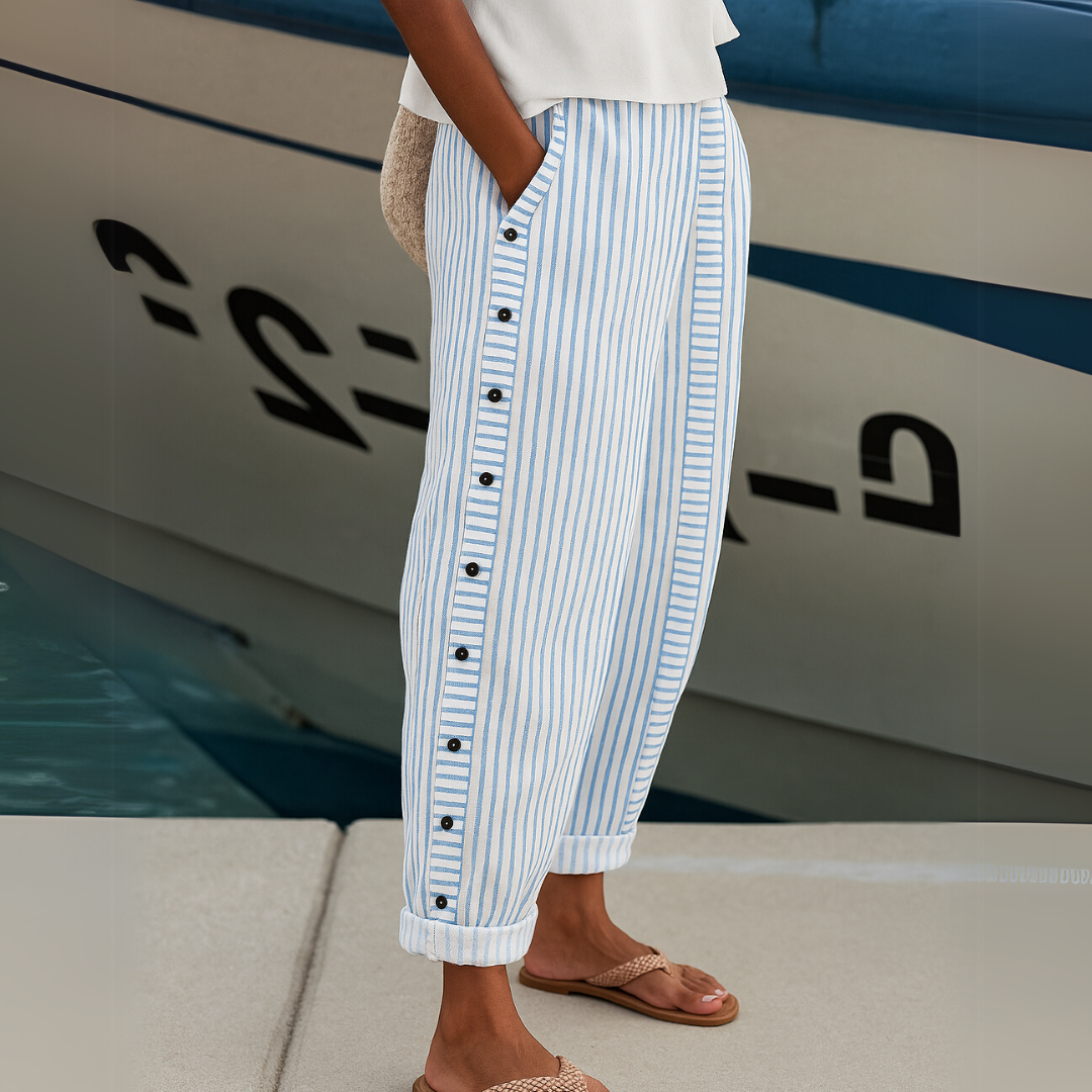 Elise | Comfortabele Gestreepte Casual Broeken