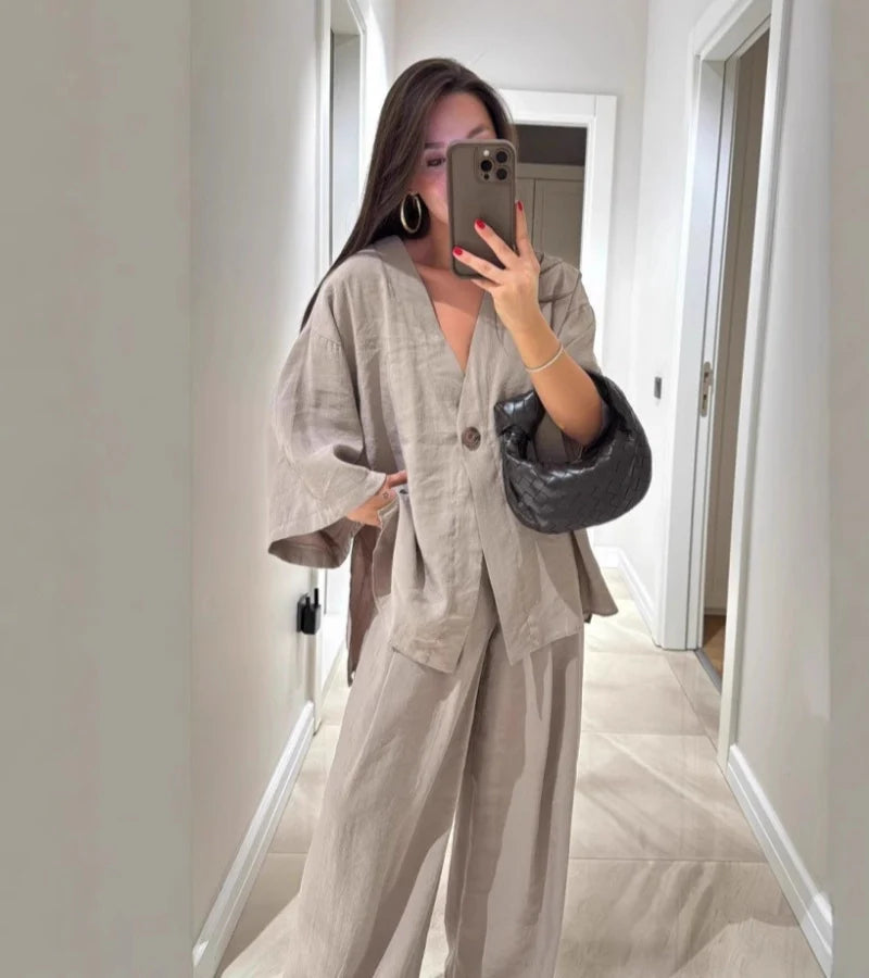 Nora™ | Luchtige Broek-Blazer Set