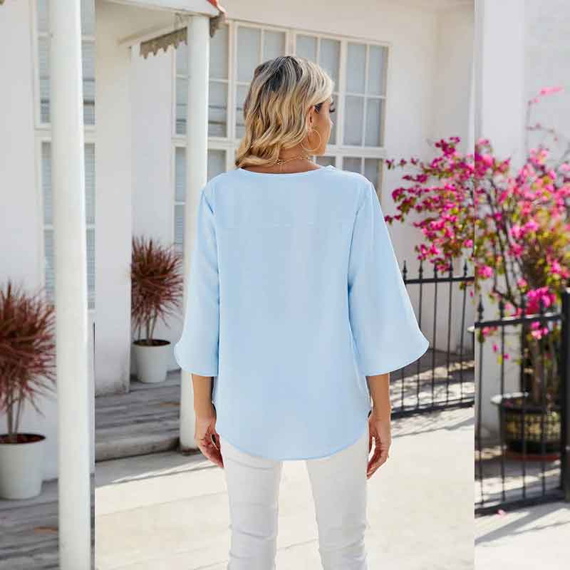 Nora™ | V-Hals Damesblouse