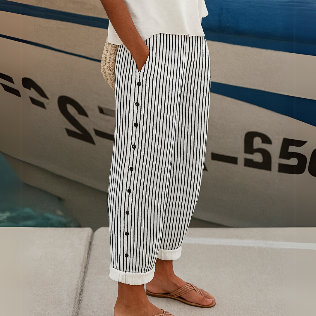 Elise | Comfortabele Gestreepte Casual Broeken