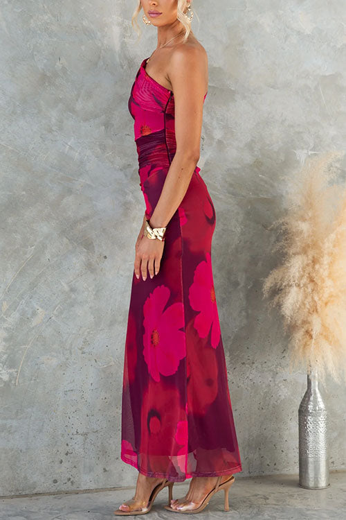 Fleur | Eénschouder Bloemen Jurk