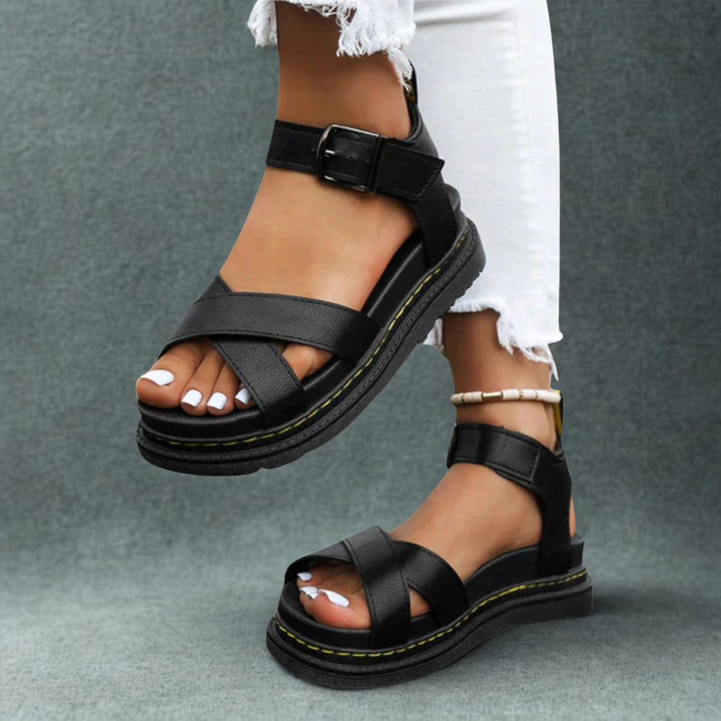 Tess™ | Rits Wedge Sandalen