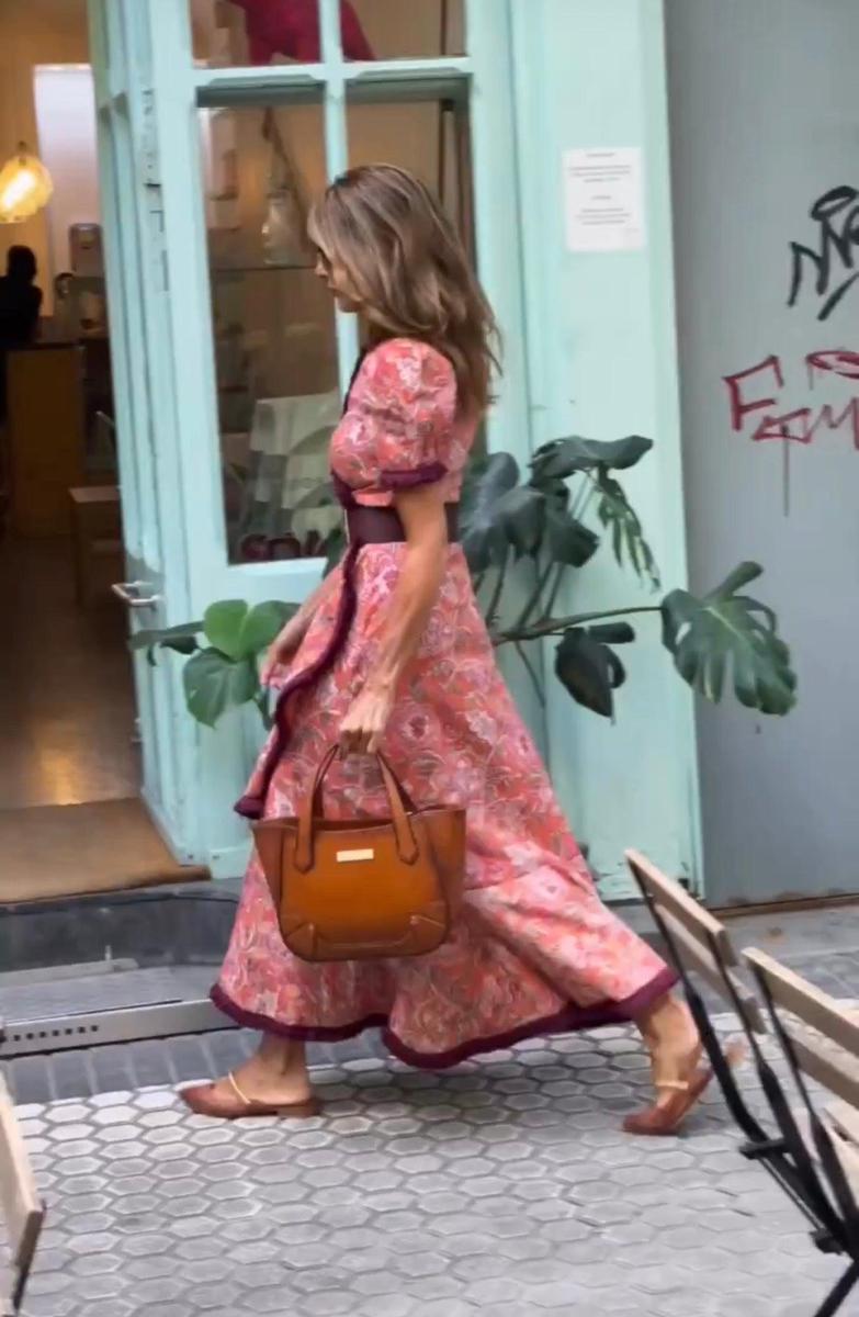 Elske - Roze Maxi Jurk met Korte Mouwen