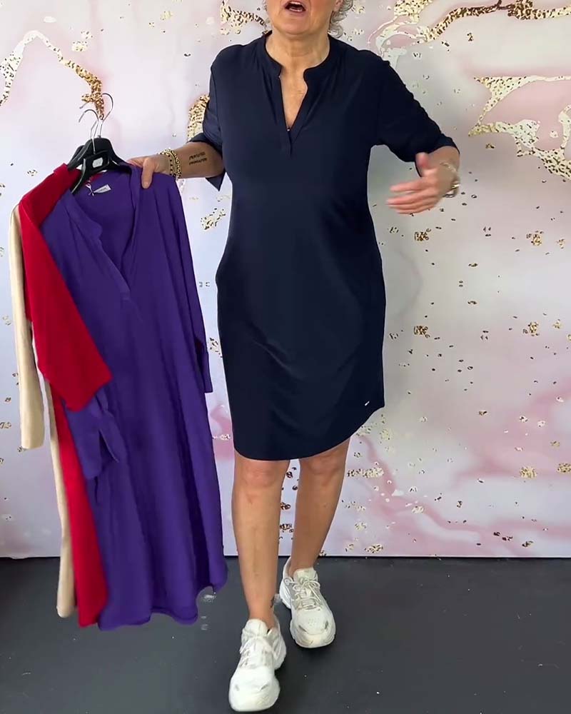 Fleur | Comfortabele V-Hals Jurk