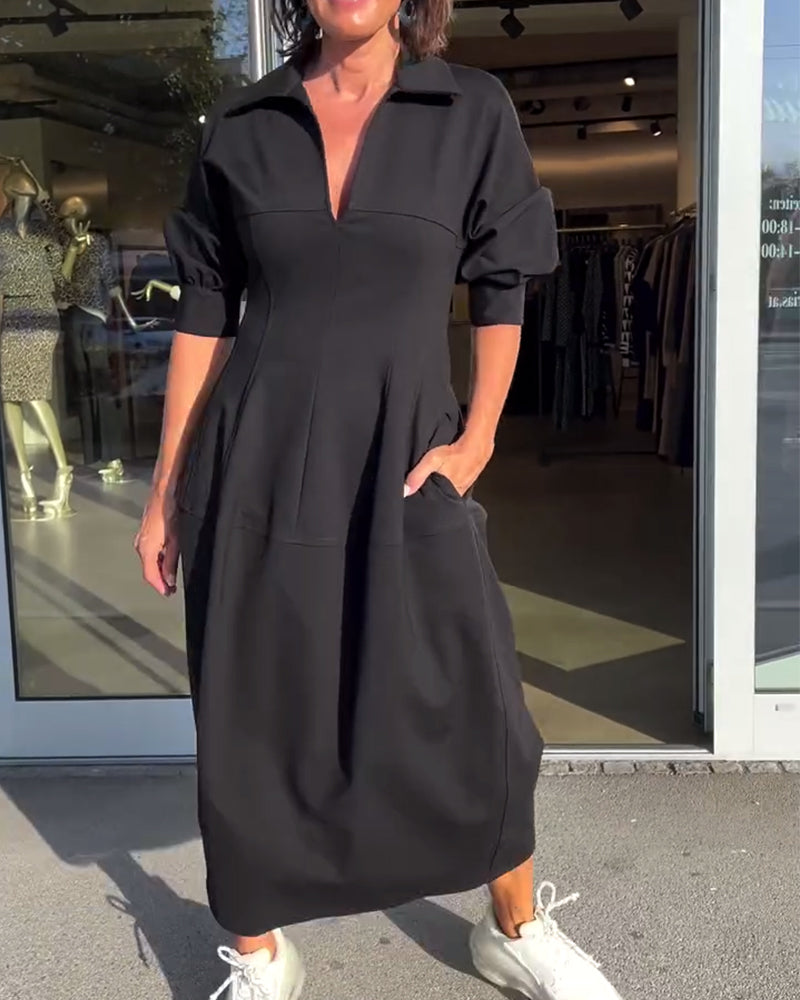 Fleur | Comfortabele Lange Jurk