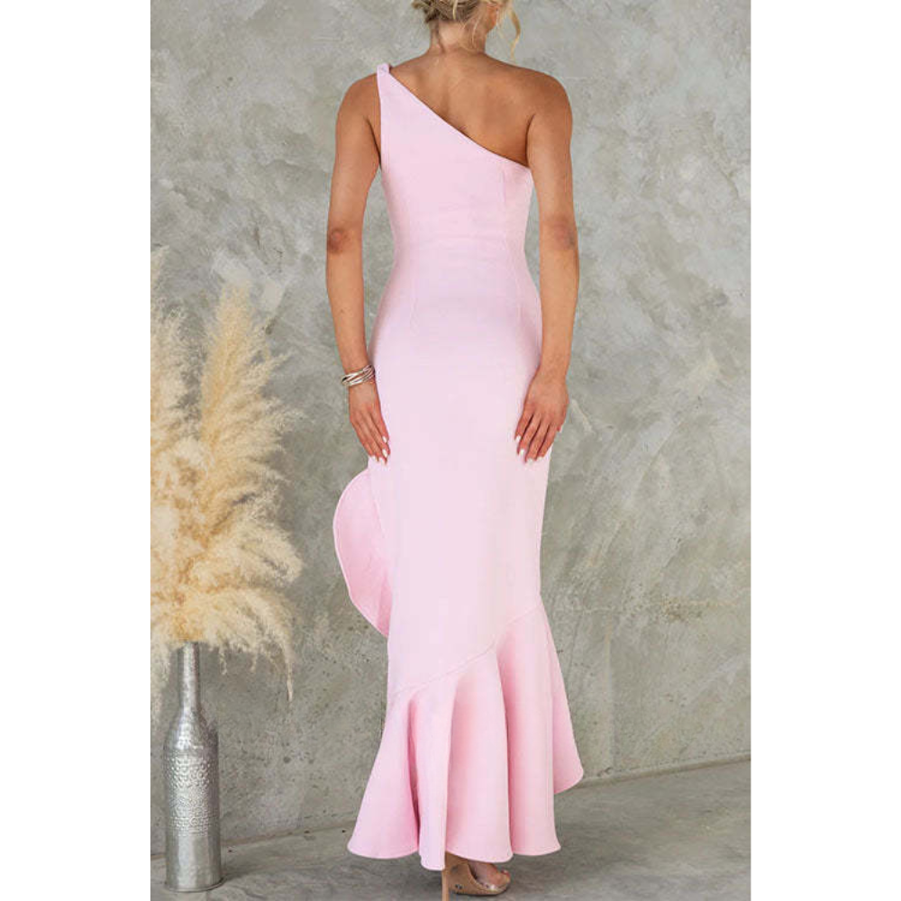Renske – One-Shoulder Jurk met Volant