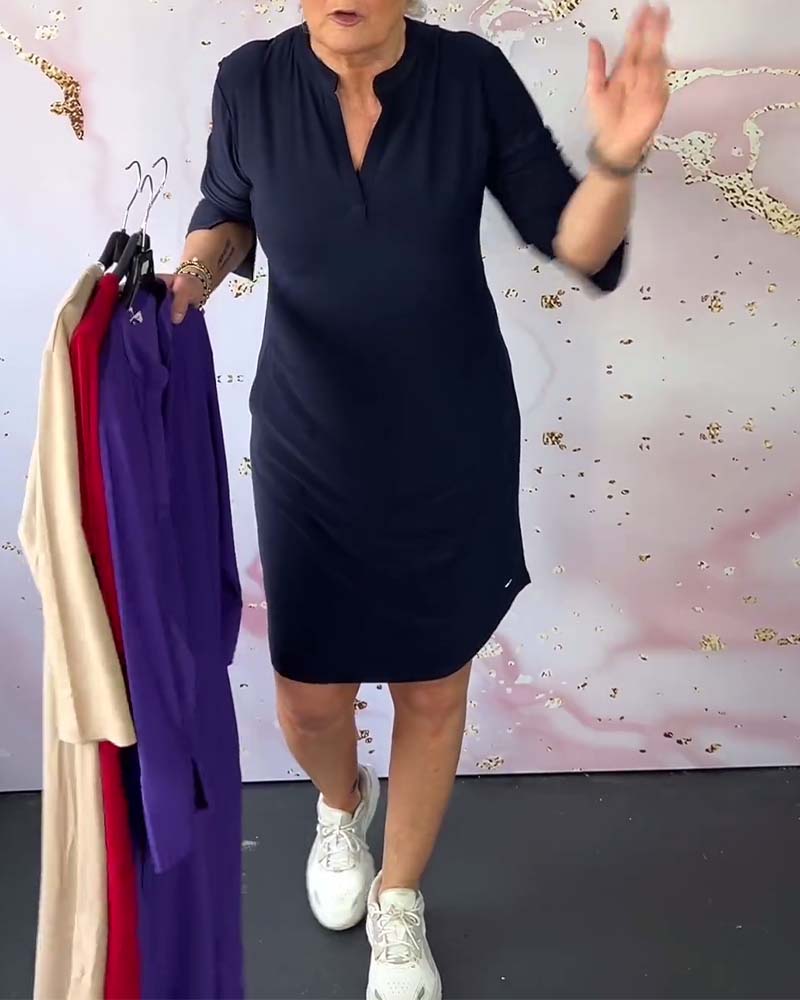 Fleur | Comfortabele V-Hals Jurk