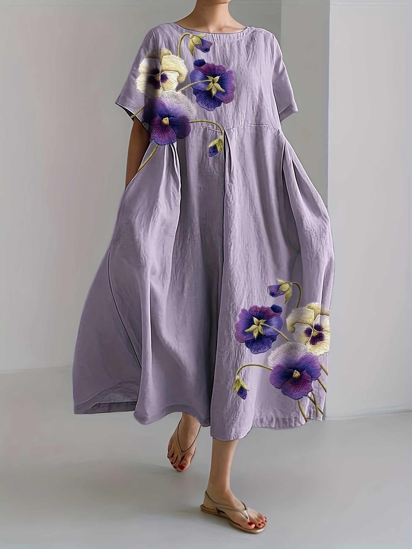 Céline™ | Midilange Bloemenjurk