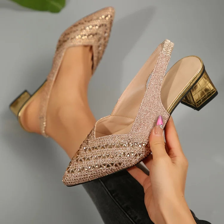 Elvira™ | Rhinestone Instap Haksandalen