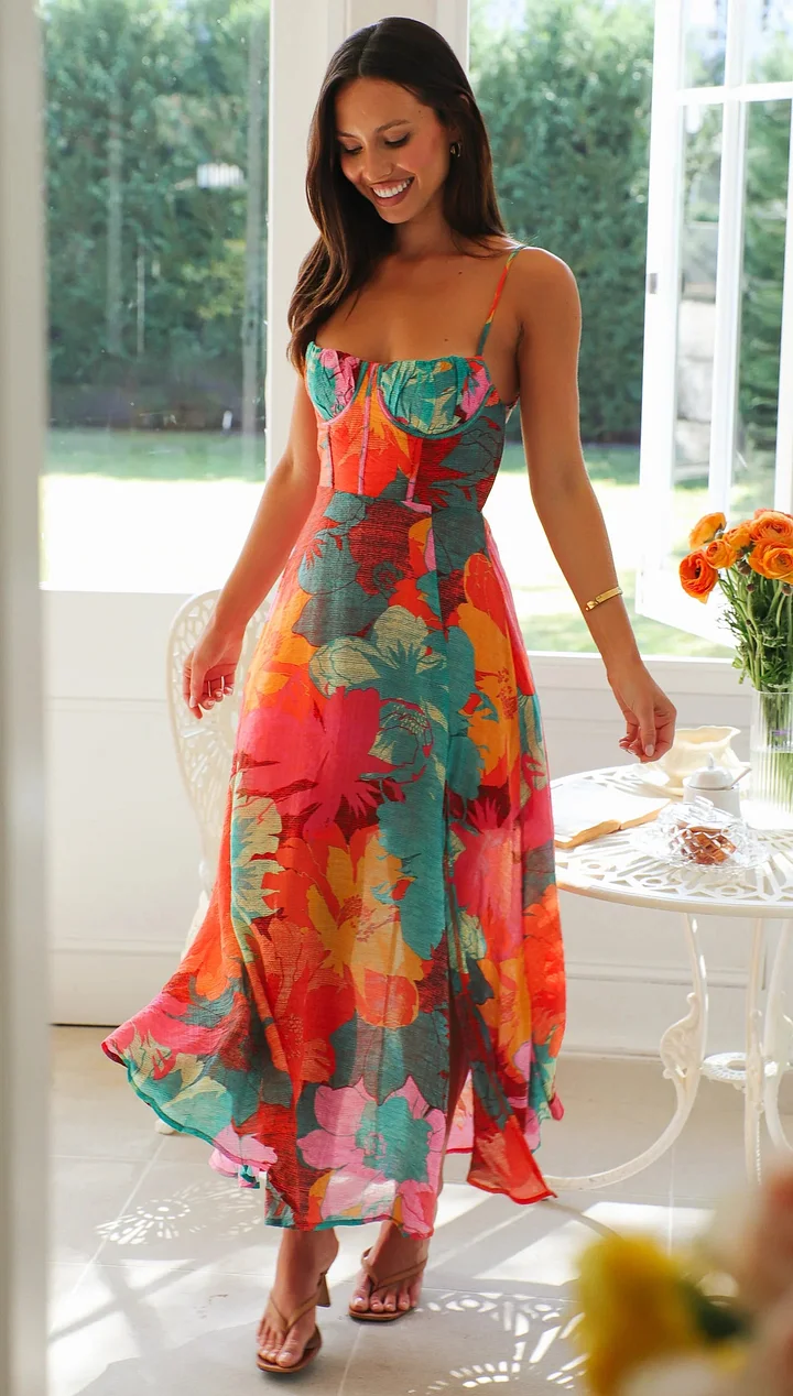 Evi | Sexy Bloemen Schouderjurk