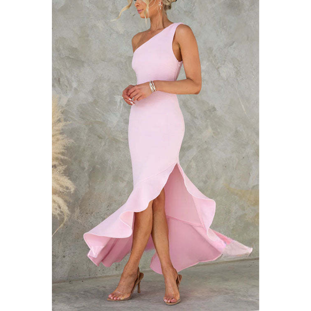 Renske – One-Shoulder Jurk met Volant