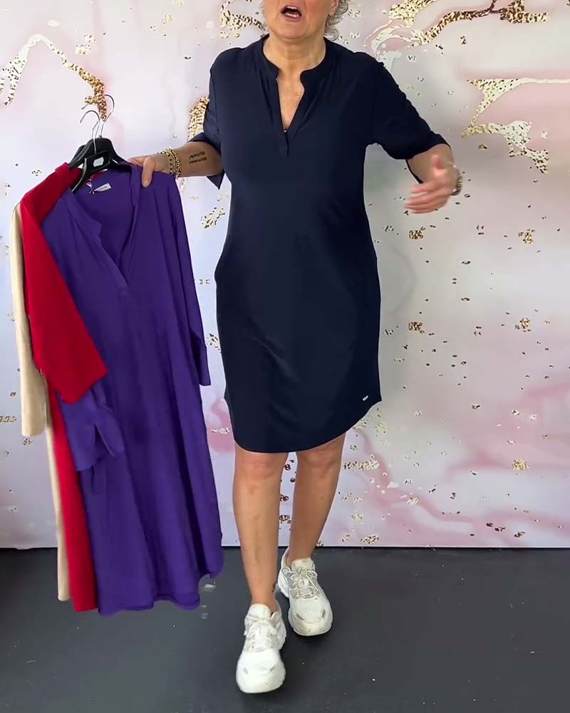 Fleur | Comfortabele V-Hals Jurk