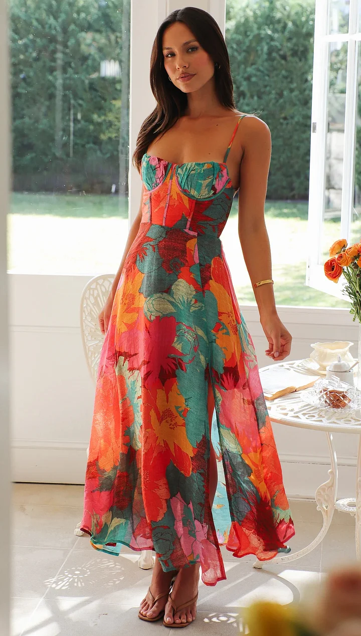 Evi | Sexy Bloemen Schouderjurk