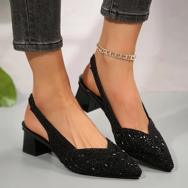Elvira™ | Rhinestone Instap Haksandalen
