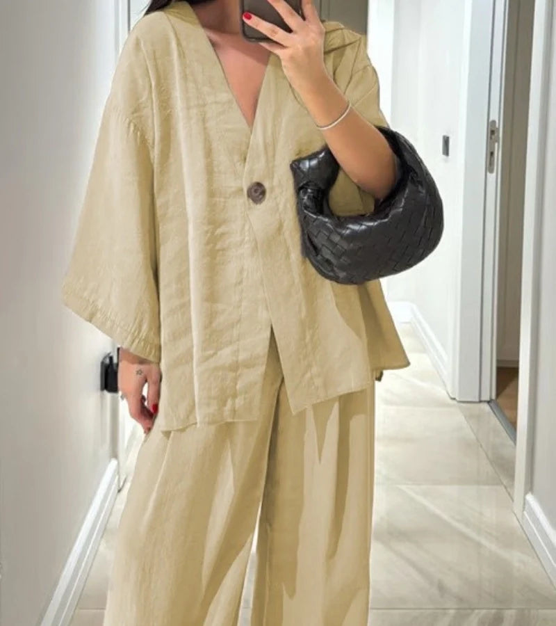 Nora™ | Luchtige Broek-Blazer Set