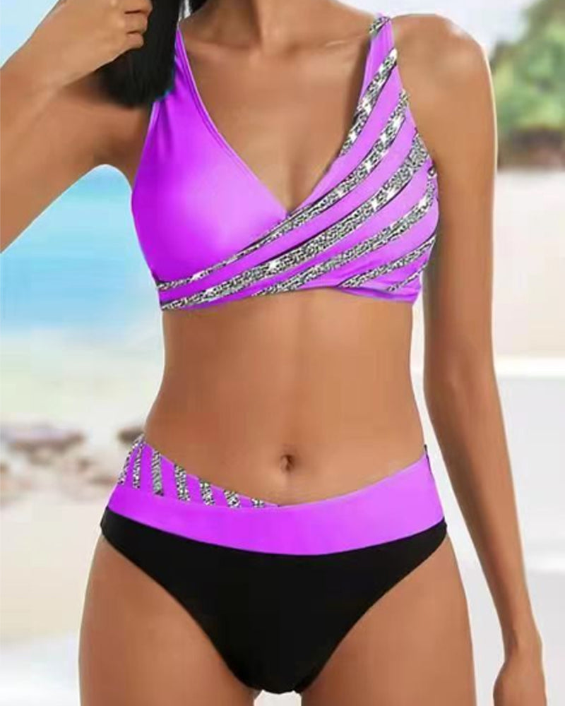 Fleur | Geprinte Bikini in Warme Tinten