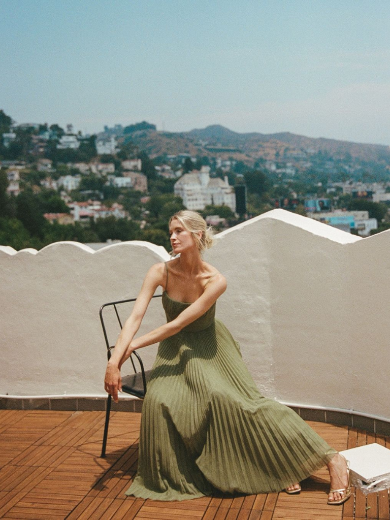 Groene maxi-jurk