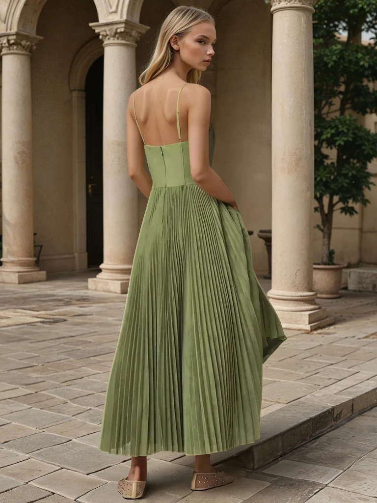 Groene maxi-jurk