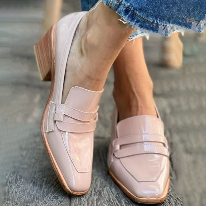 Yara™ | Roze Leren Loafers