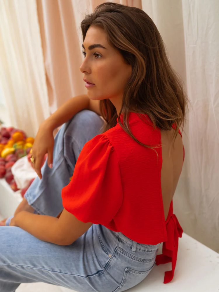 Isabelle™ | Cropped Blouse Met Ruches