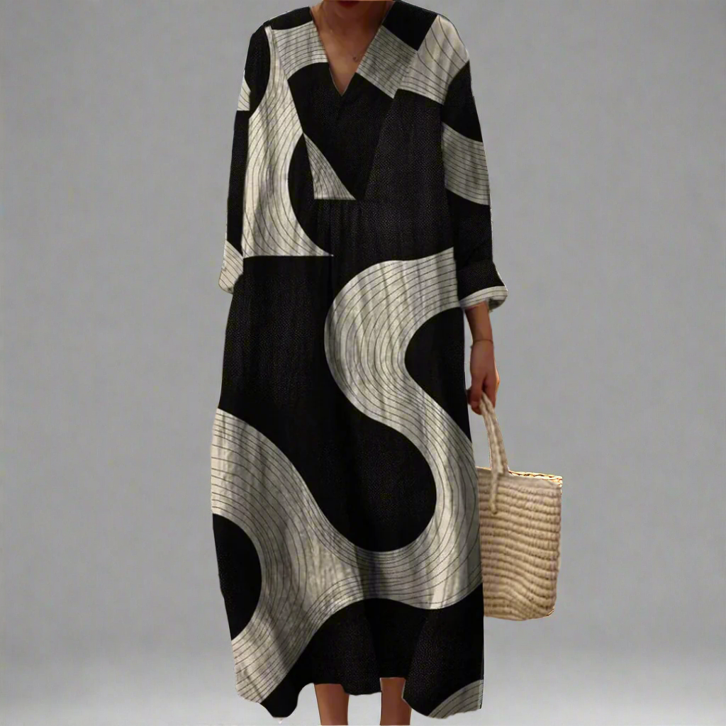 Mila™ | Geometrische Midi Jurk