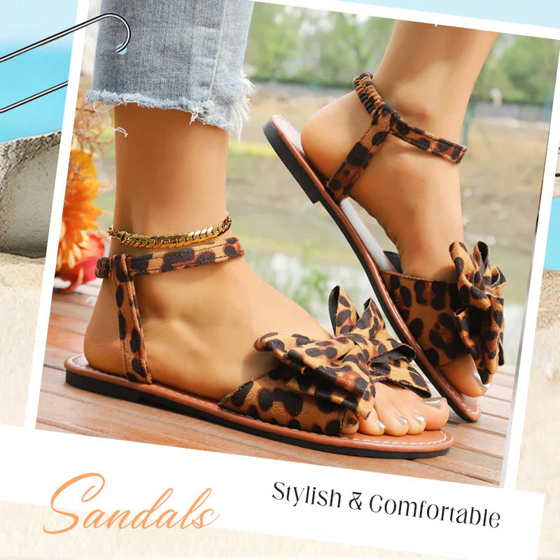 Jana | Casual lage sandalen met elegante strik en zachte zool