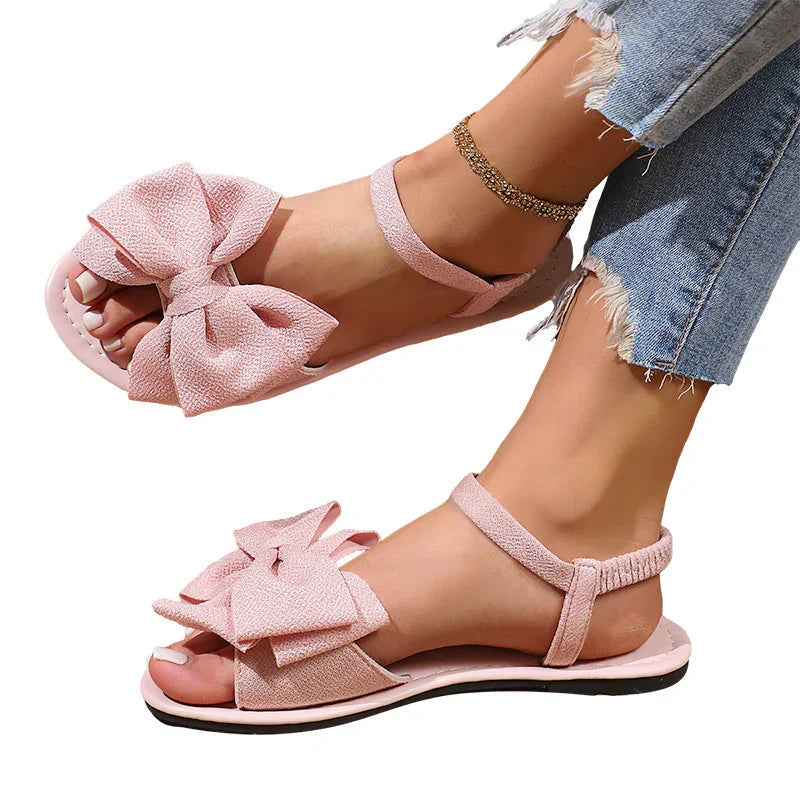Jana | Casual lage sandalen met elegante strik en zachte zool
