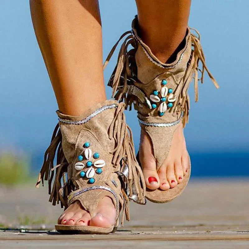Yara™ | Boho Fringe Sandalen