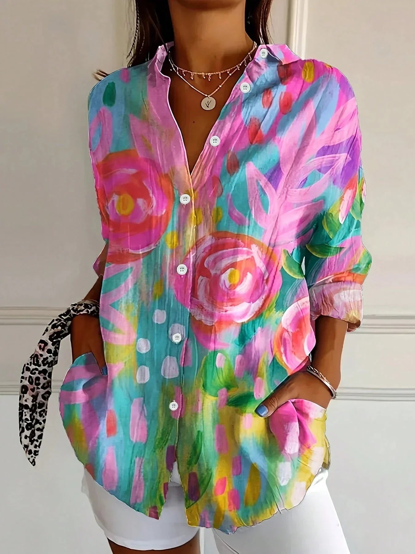 Fleur™ | Kleurrijke Patroon Blouse