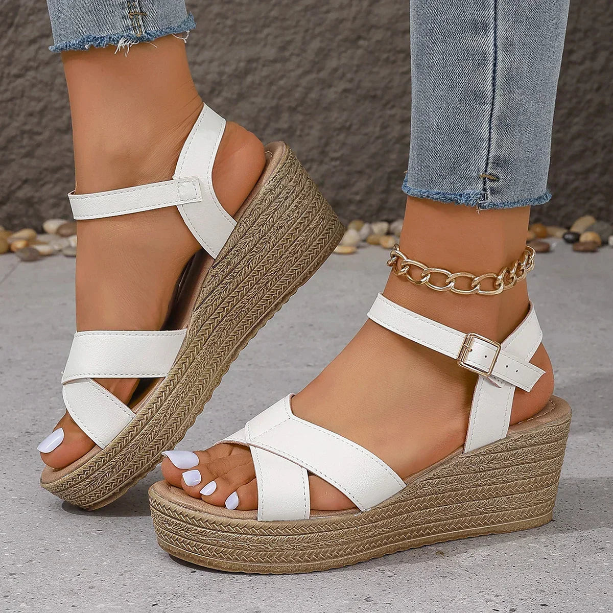 Isabeau™ | Elegante Wedge Sandalen