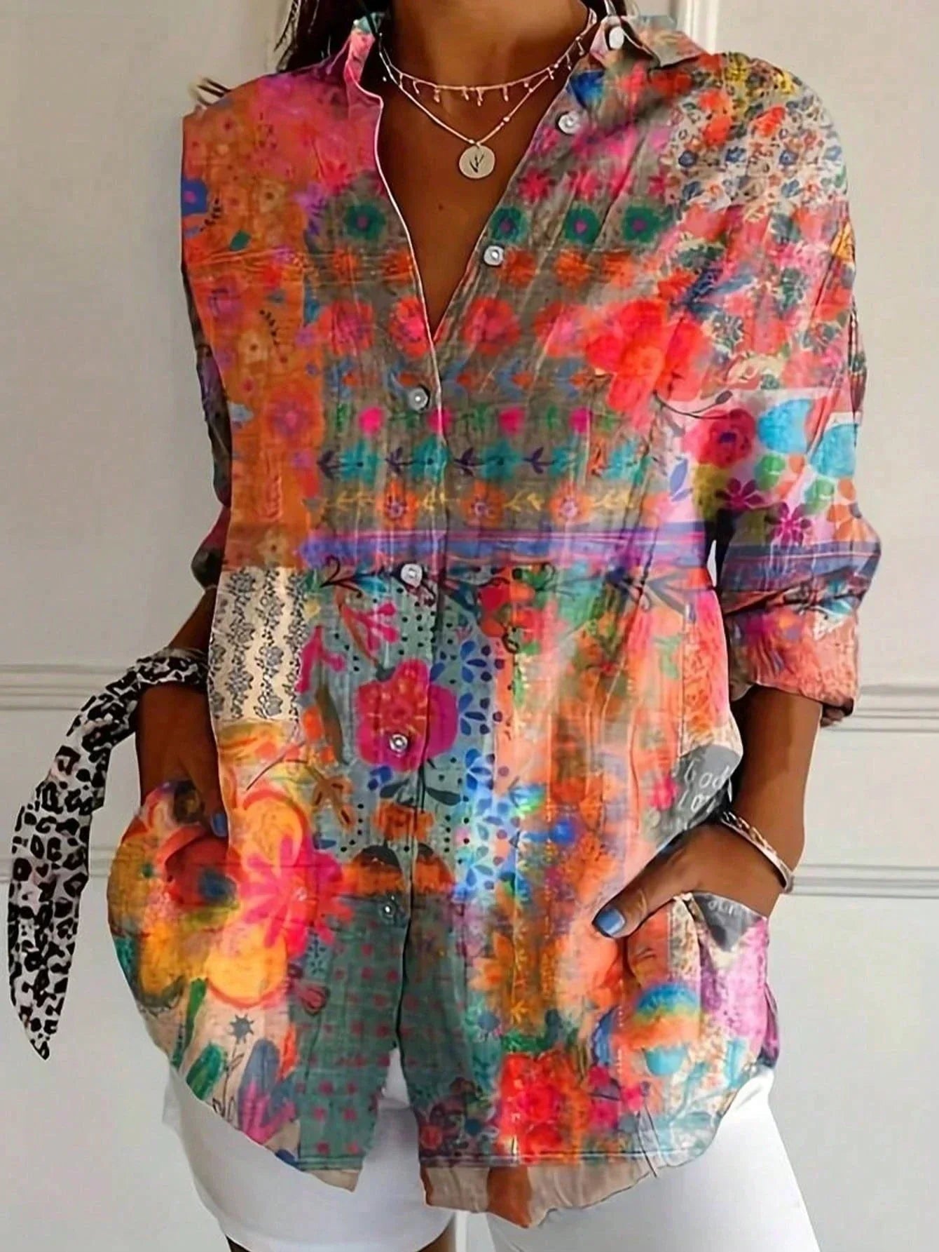 Fleur™ | Kleurrijke Patroon Blouse