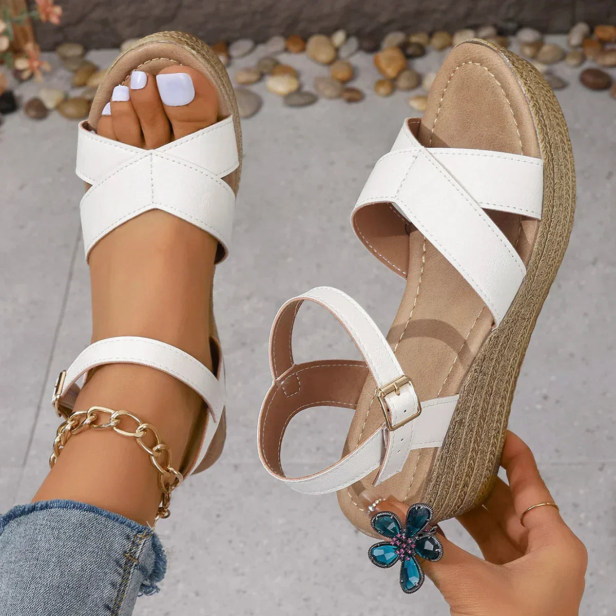 Isabeau™ | Elegante Wedge Sandalen