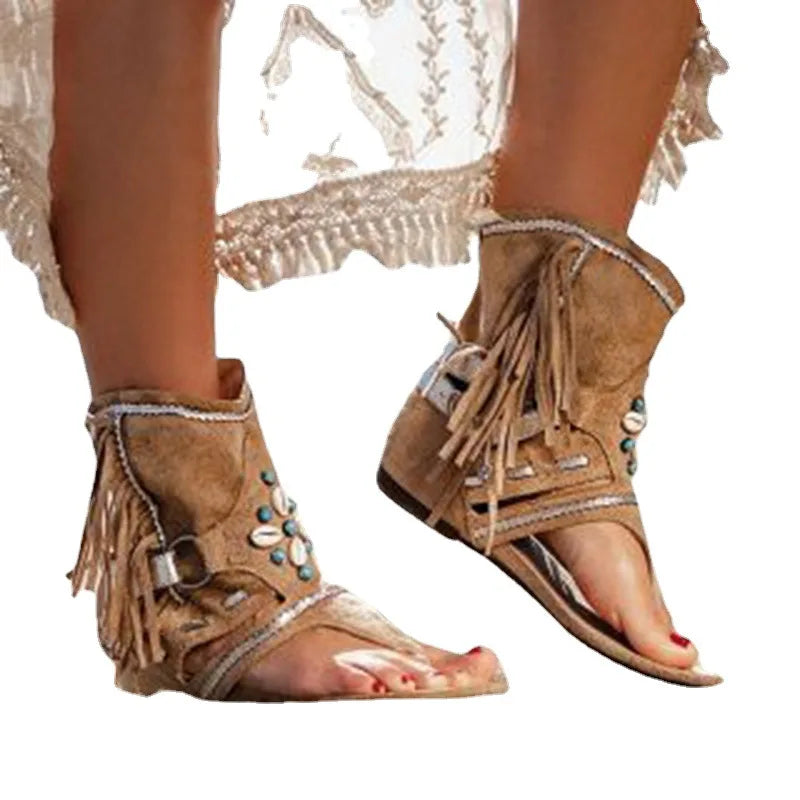 Yara™ | Boho Fringe Sandalen