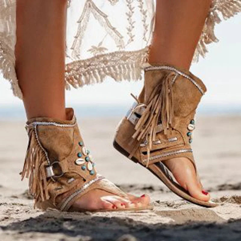 Yara™ | Boho Fringe Sandalen