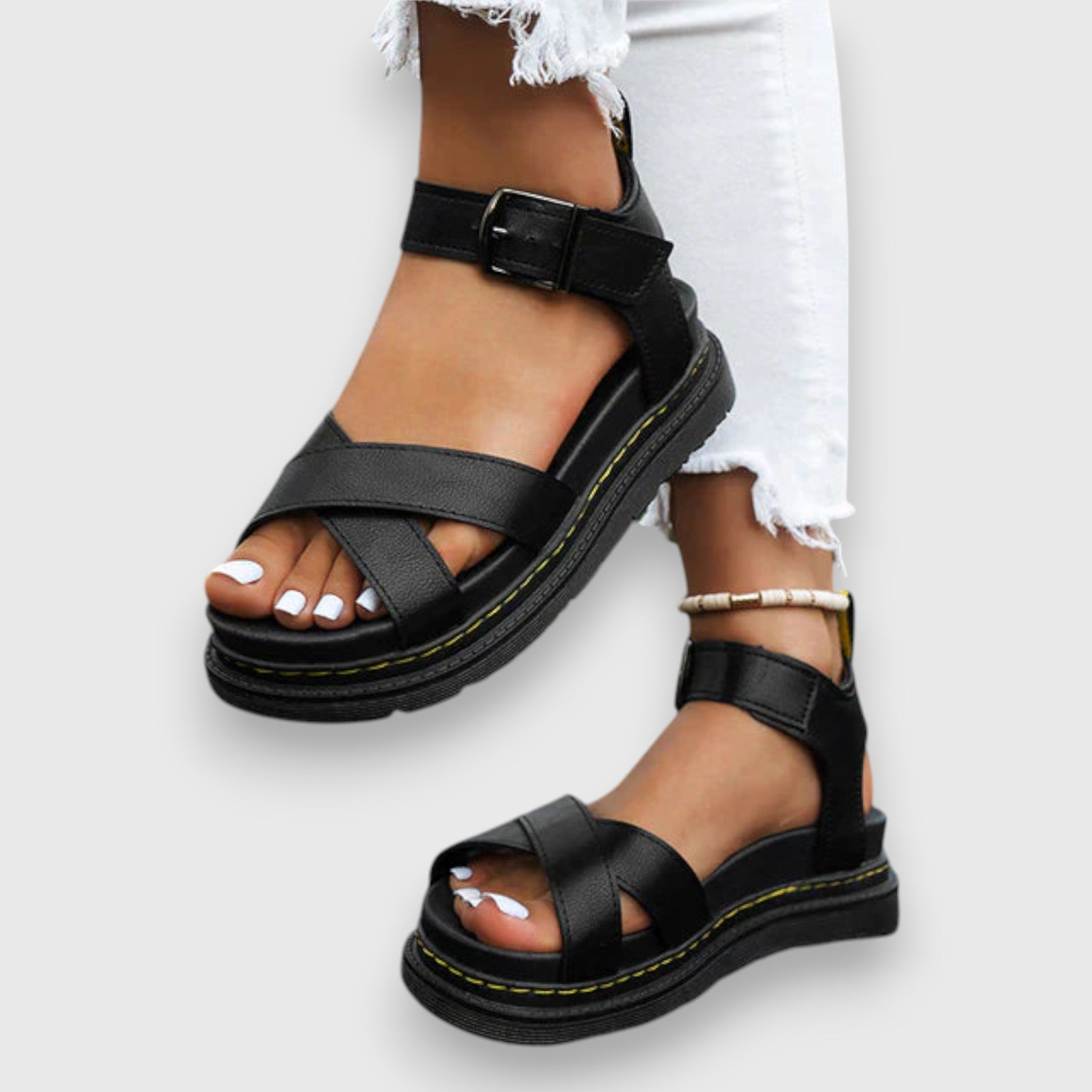 Tess™ | Rits Wedge Sandalen