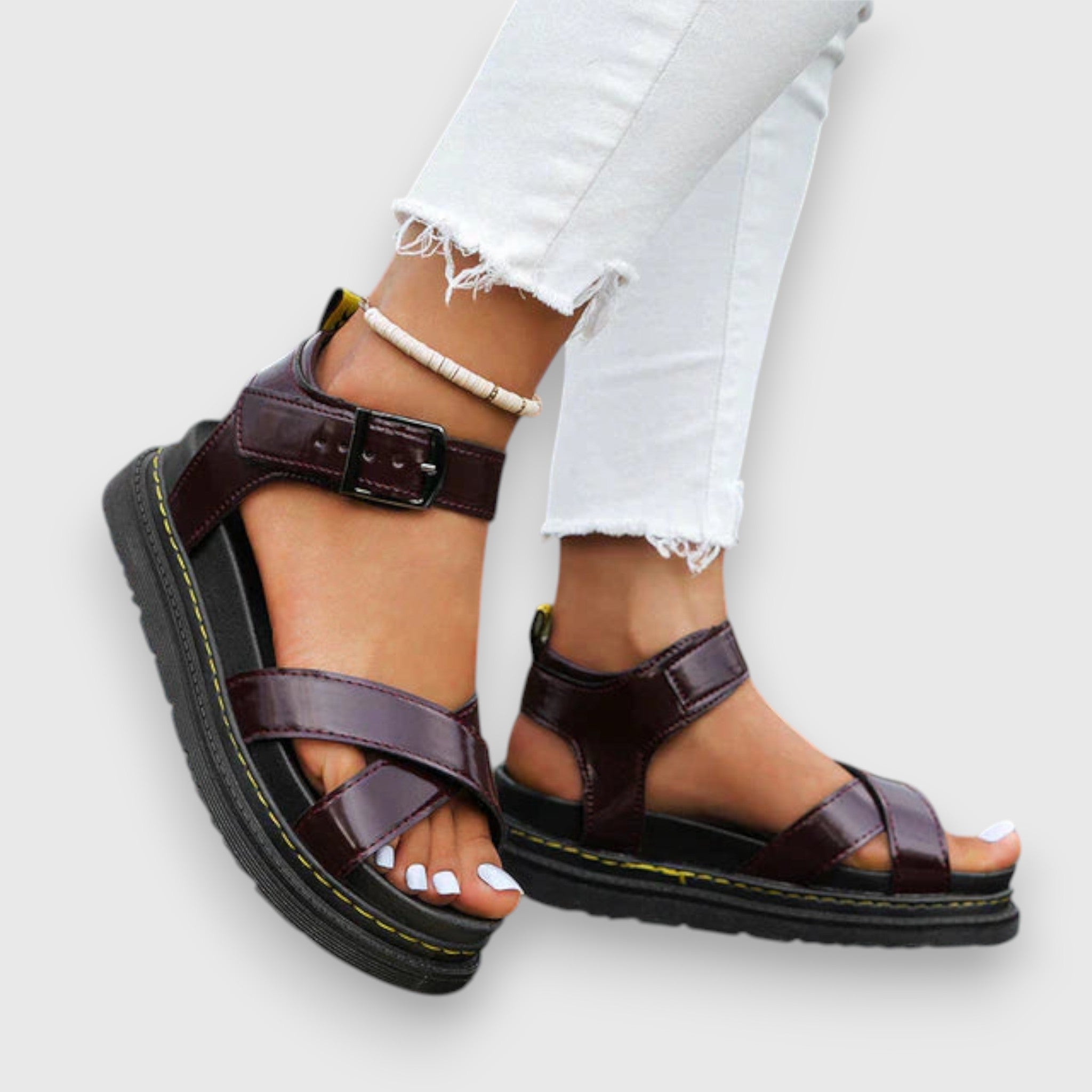Tess™ | Rits Wedge Sandalen