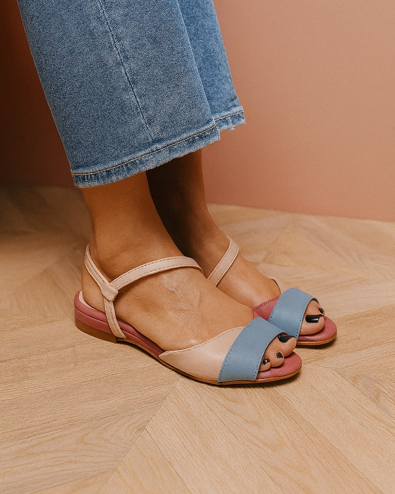 Lara™ | Roze Colorblock Sandalen