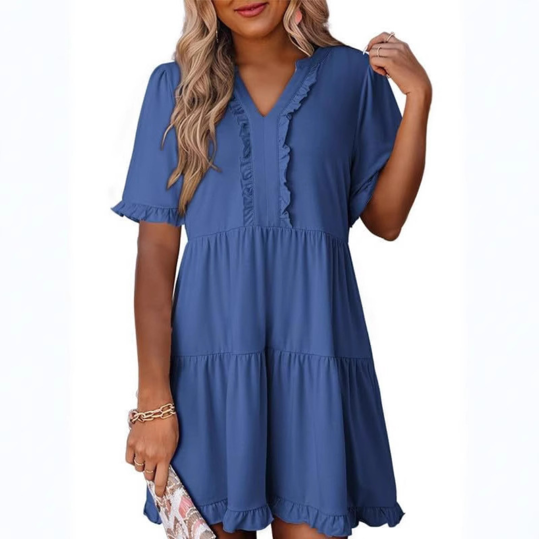 Julia | Casual V-Hals Mini Jurk