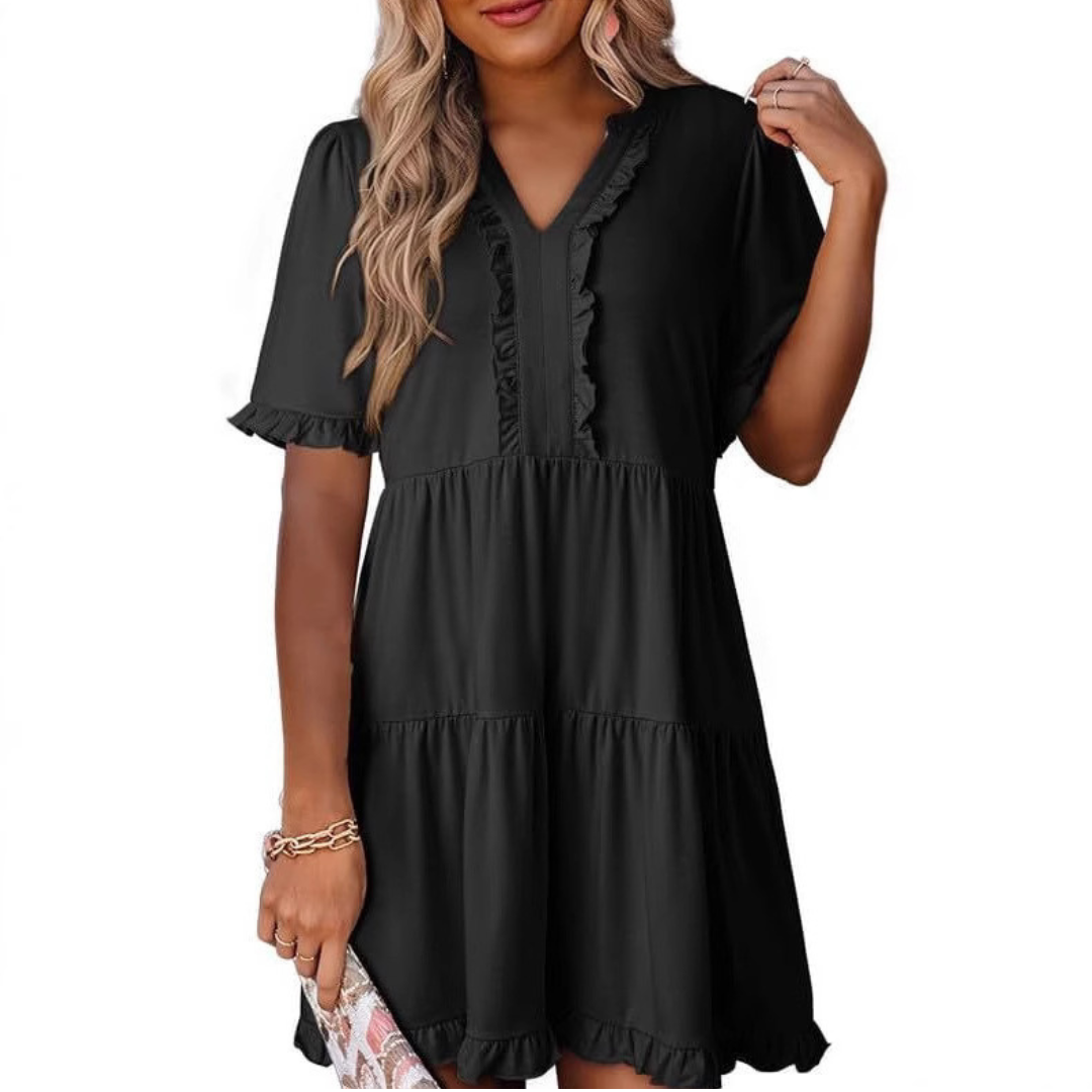 Julia | Casual V-Hals Mini Jurk