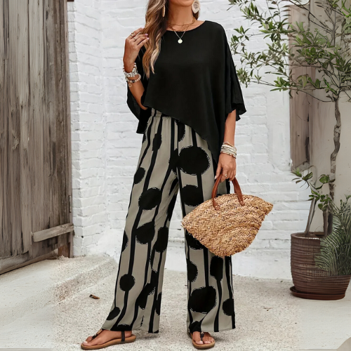 Roos – Boho Set met Wijde Broek